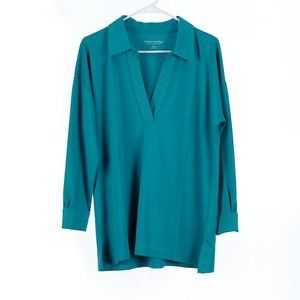 Soft Surroundings Green Long Sleeve Top Petite Medium